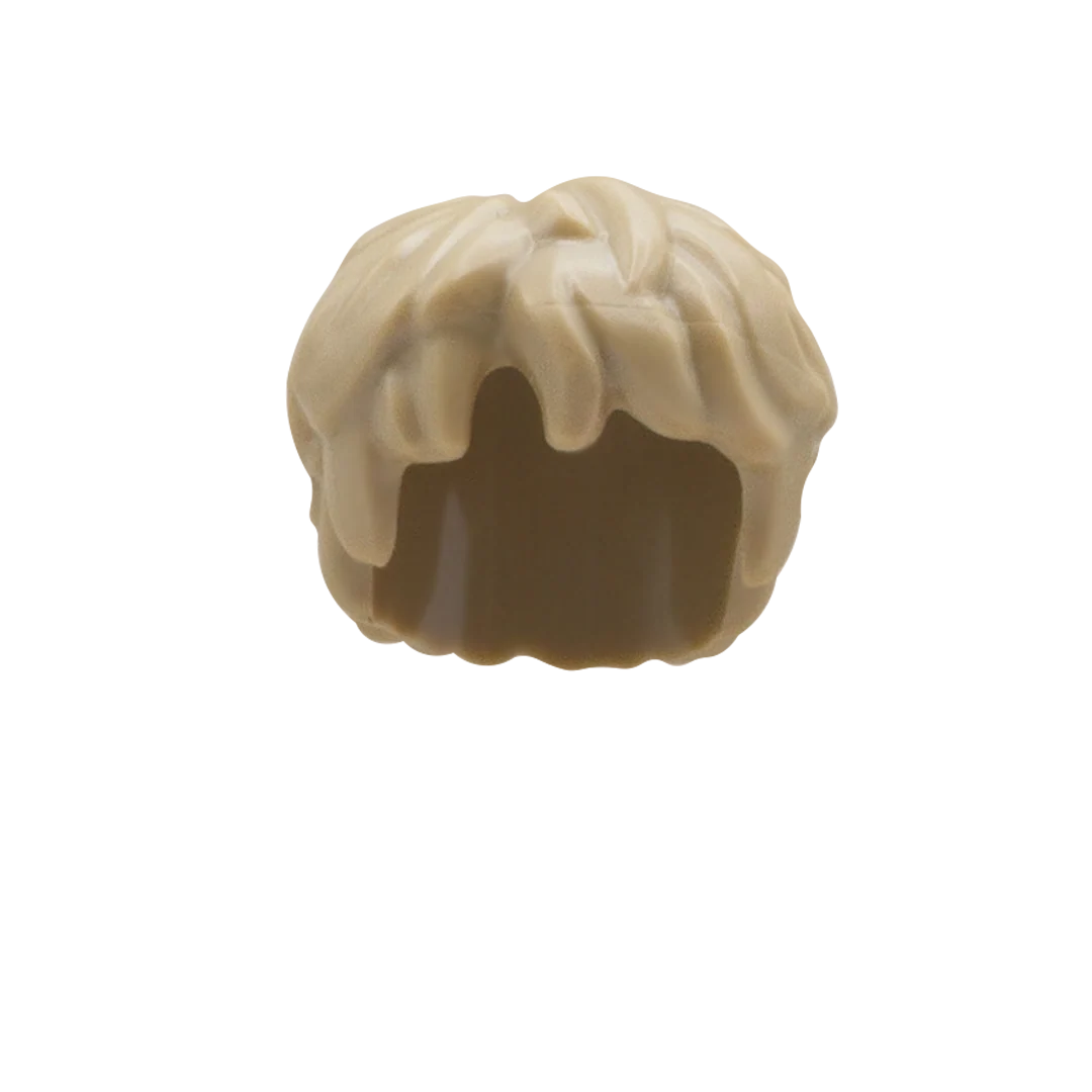 Dark Blonde Short Thick Messy Hair - LEGO Minifigure Hair