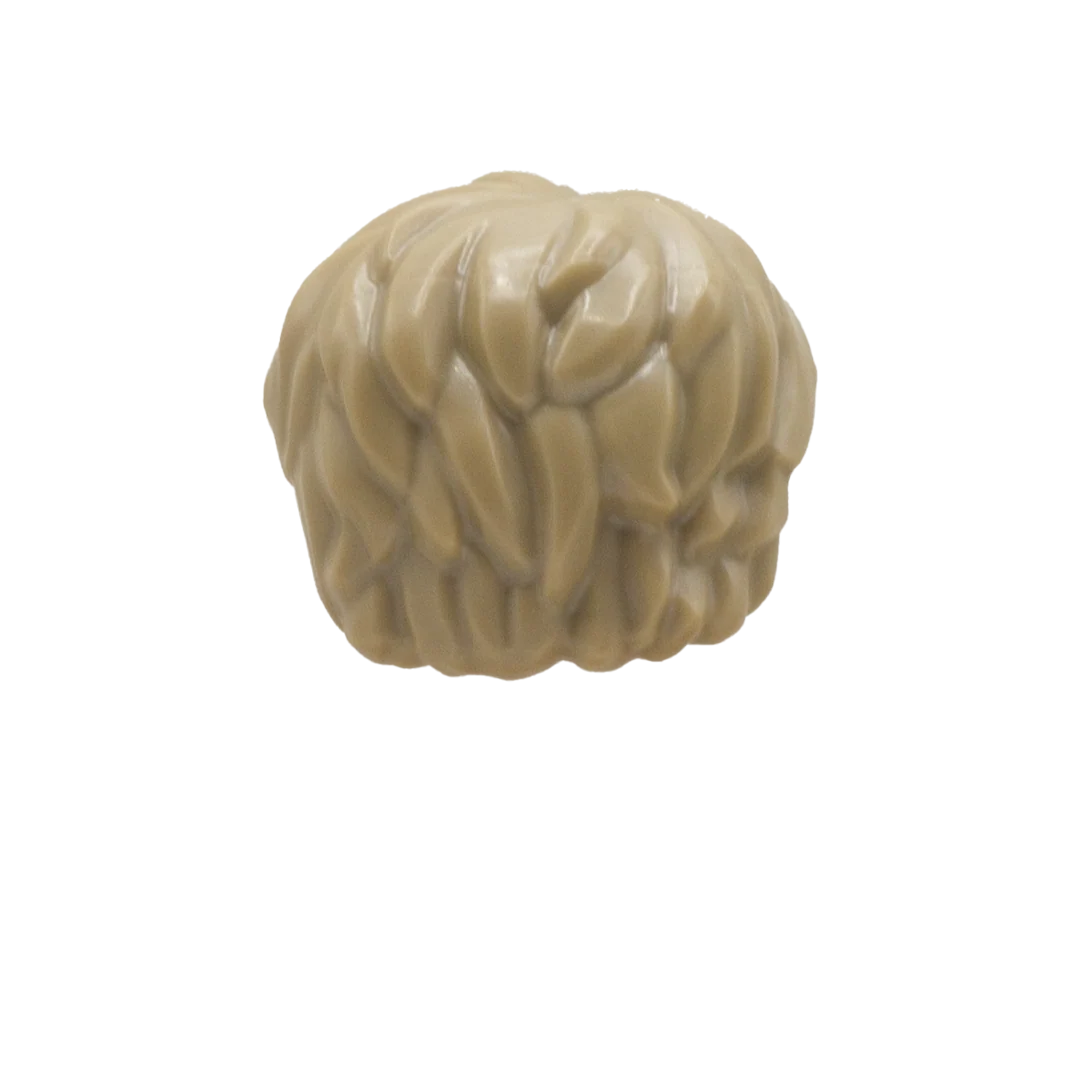 Dark Blonde Short Thick Messy Hair - LEGO Minifigure Hair - Image 3
