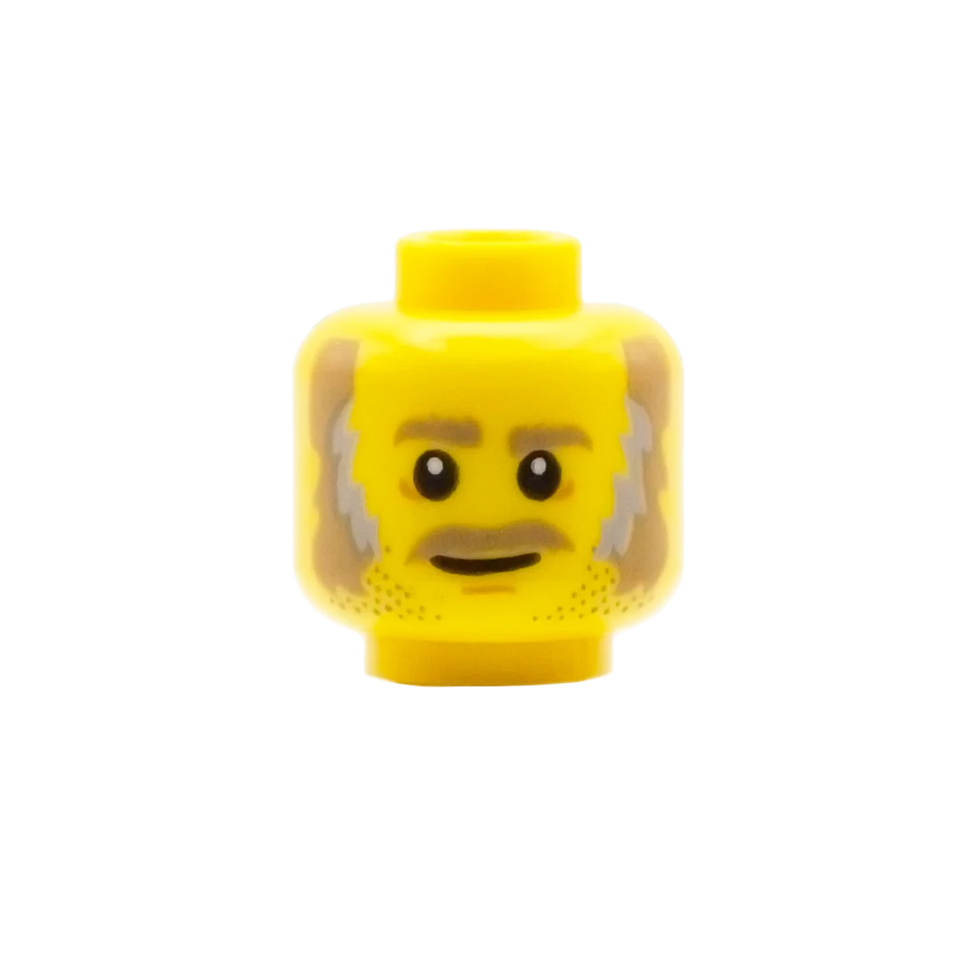 Dark Blonde Sideburns with Moustache - LEGO Minifigure Head