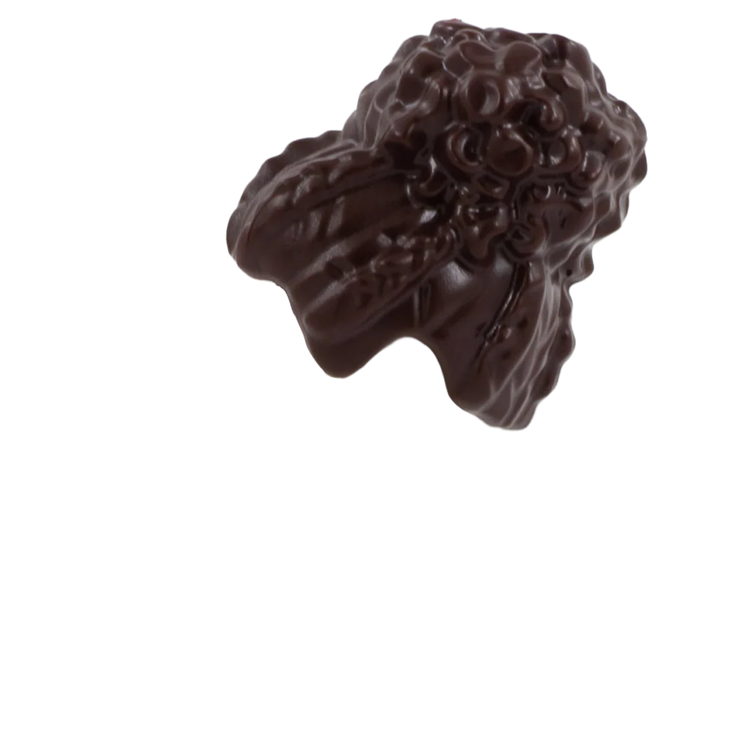 Dark Brown Braided Curly Bun - LEGO Minifigure Hair - Image 3