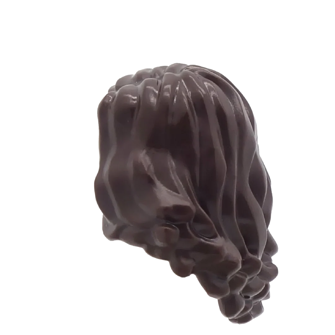 Dark Brown Long Cascading - LEGO Minifigure Hair - Image 3
