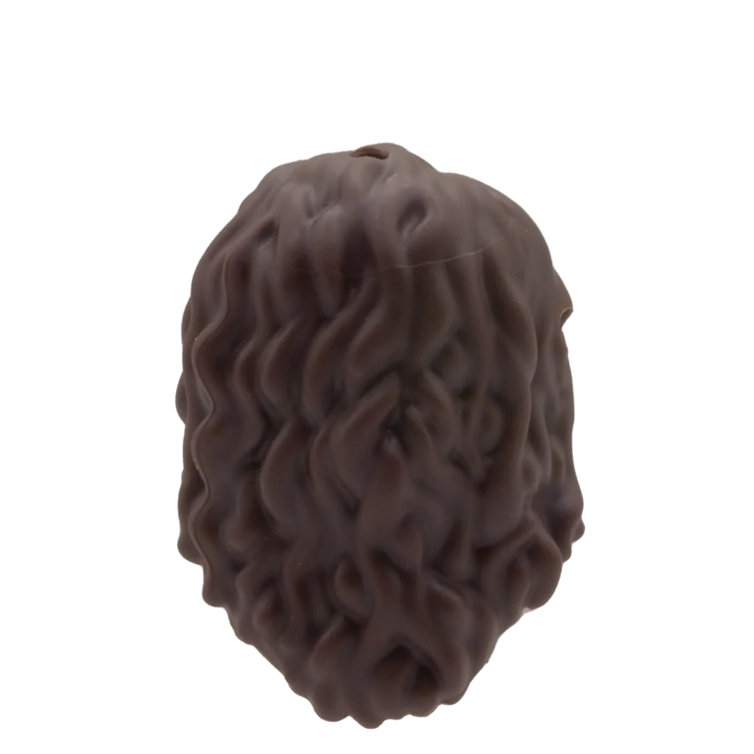 Dark Brown Long Wavy Hair with Swept Back Fringe - Lego Minifigure Hair - Image 2