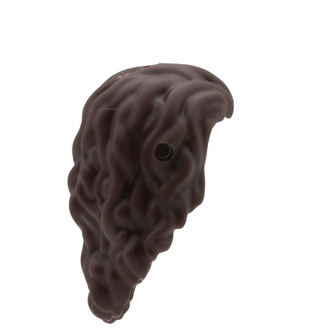 Dark Brown Long Wavy Hair with Swept Back Fringe - Lego Minifigure Hair - Image 3