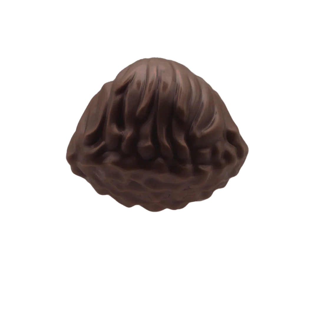 Dark Brown Messy Brushed Back Bob - LEGO Minifigure Hair - Image 2