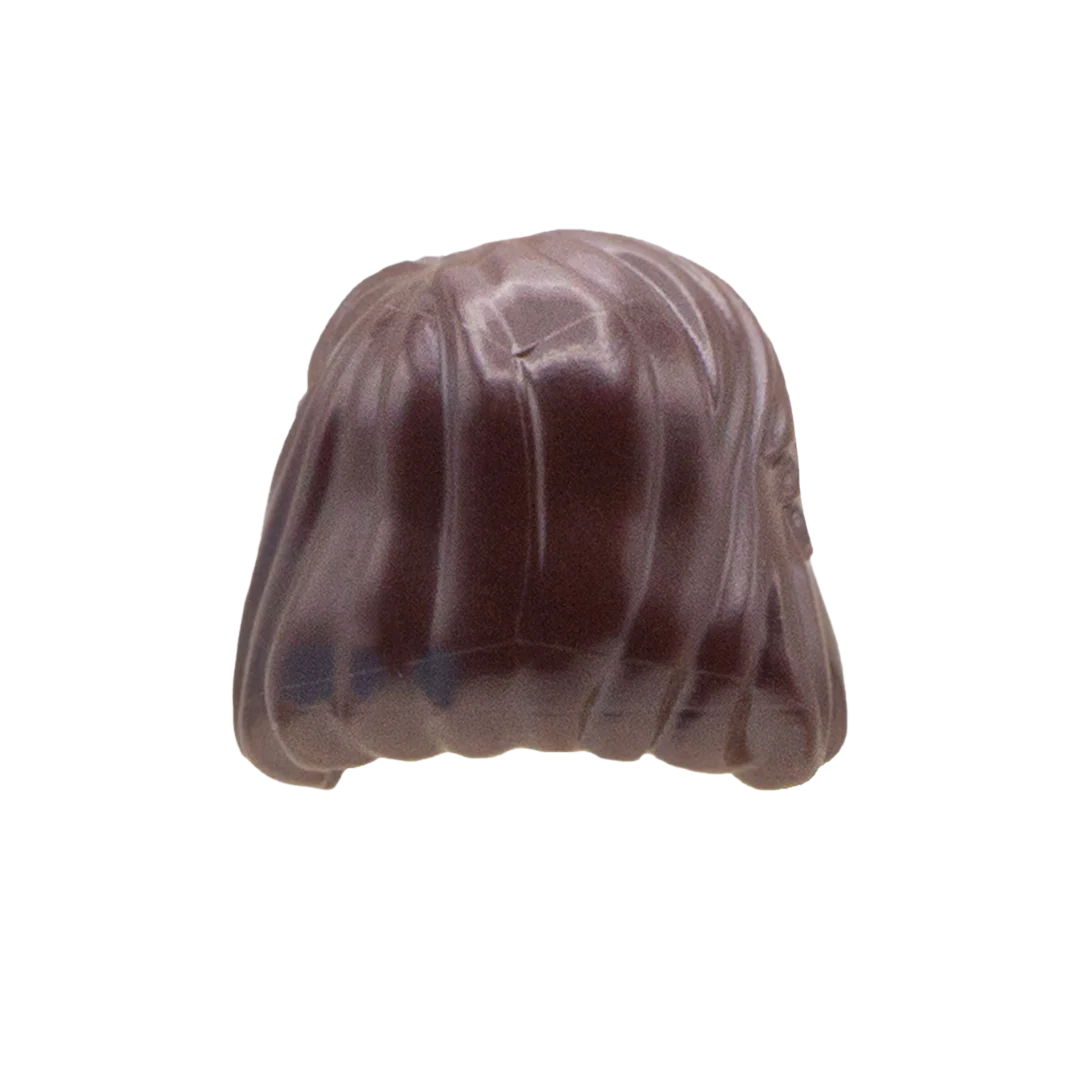 Dark Brown Long Bob with Full Fringe - LEGO Minifigure Hair - Image 2