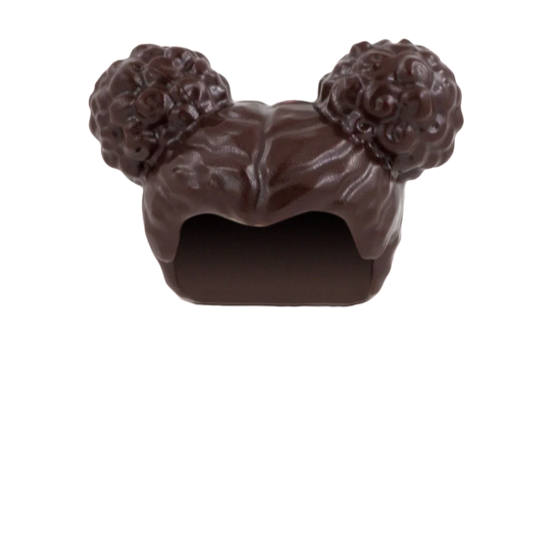 Dark Brown Curly Buns - LEGO Minifigure Hair