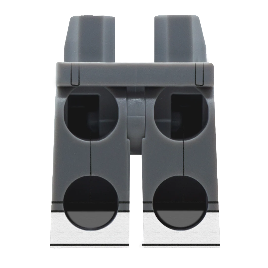Dark Grey Chinos With White Trainers - Custom Printed Minifigure Legs - Image 2