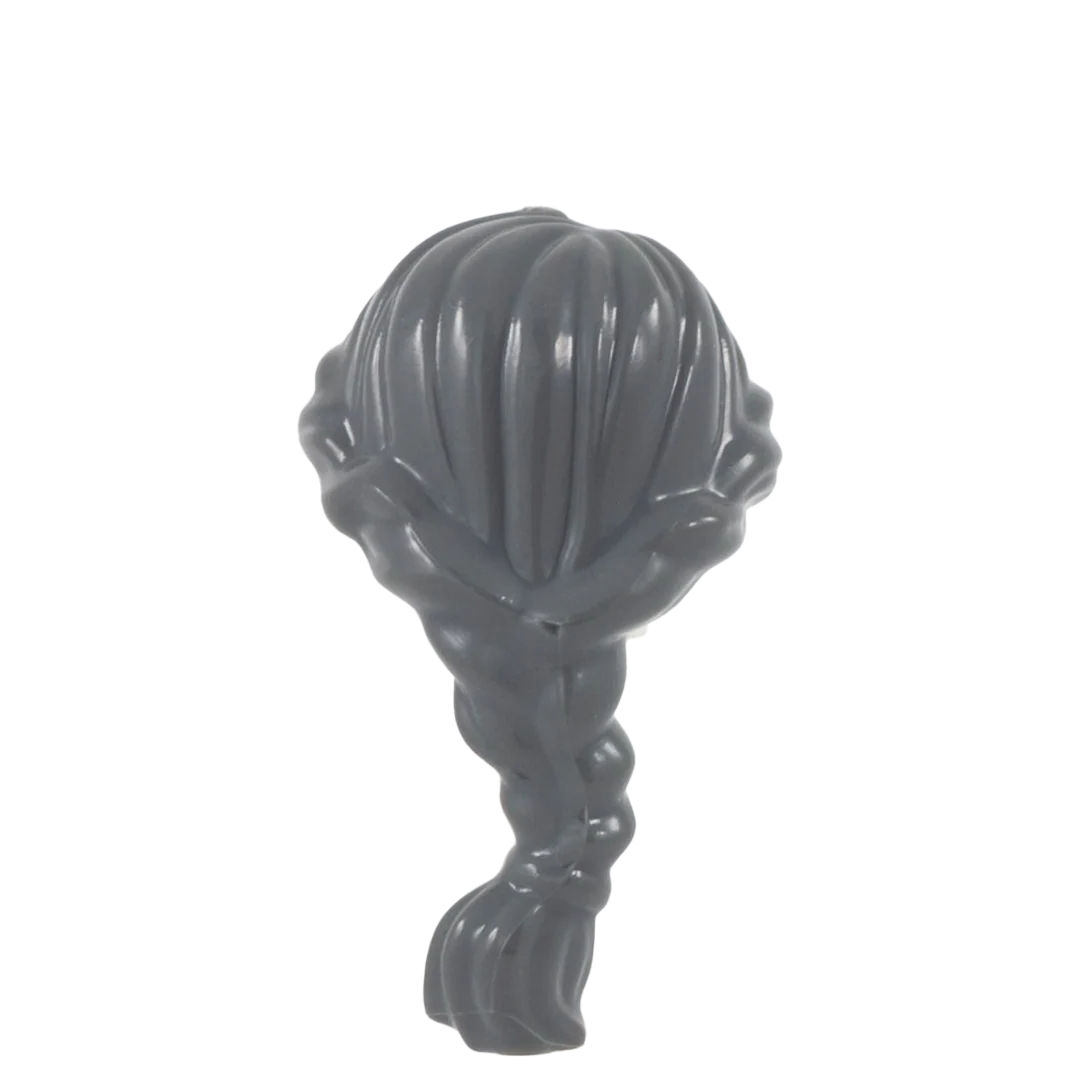 Dark Grey Long Plaited - LEGO Minifigure Hair - Image 2