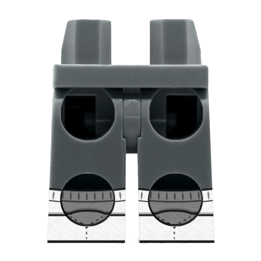 Dark Grey Trousers With White Socks - Custom Printed Minifigure Legs - Image 2