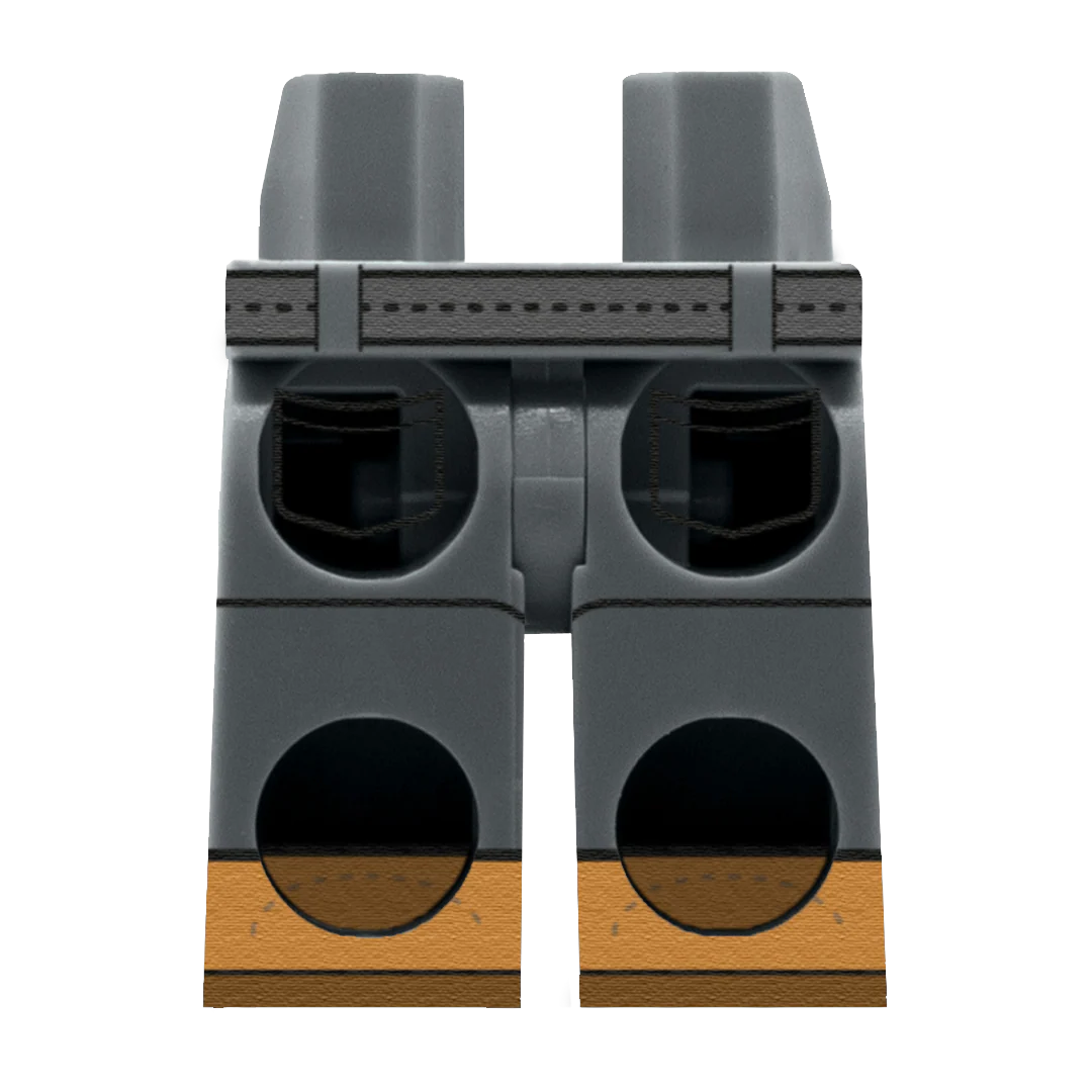 Dark Grey Work Trousers - Custom Printed Minifigure Legs - Image 2