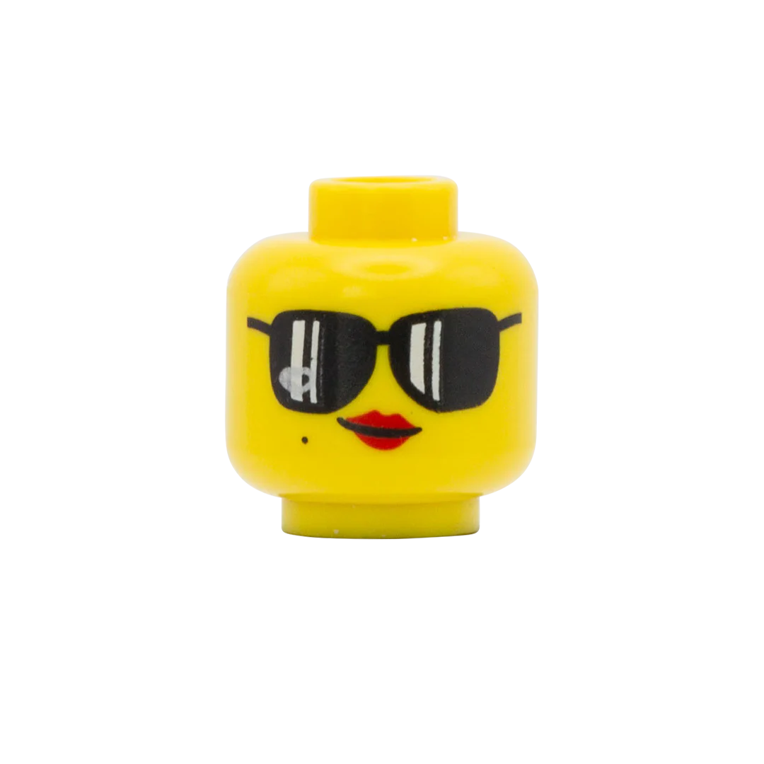 Big Sunglasses Lipstick - LEGO Minifigure Head