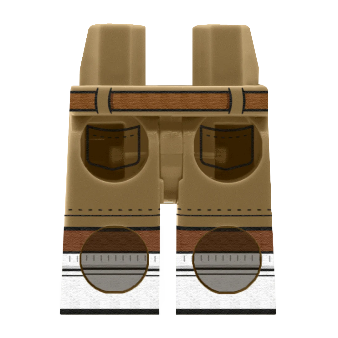 Dark Tan Chino Shorts With White Trainers – Custom Printed Legs - Image 10