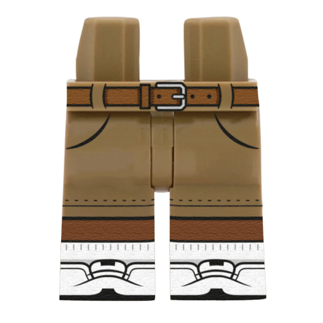 Dark Tan Chino Shorts With White Trainers – Custom Printed Legs - Image 5