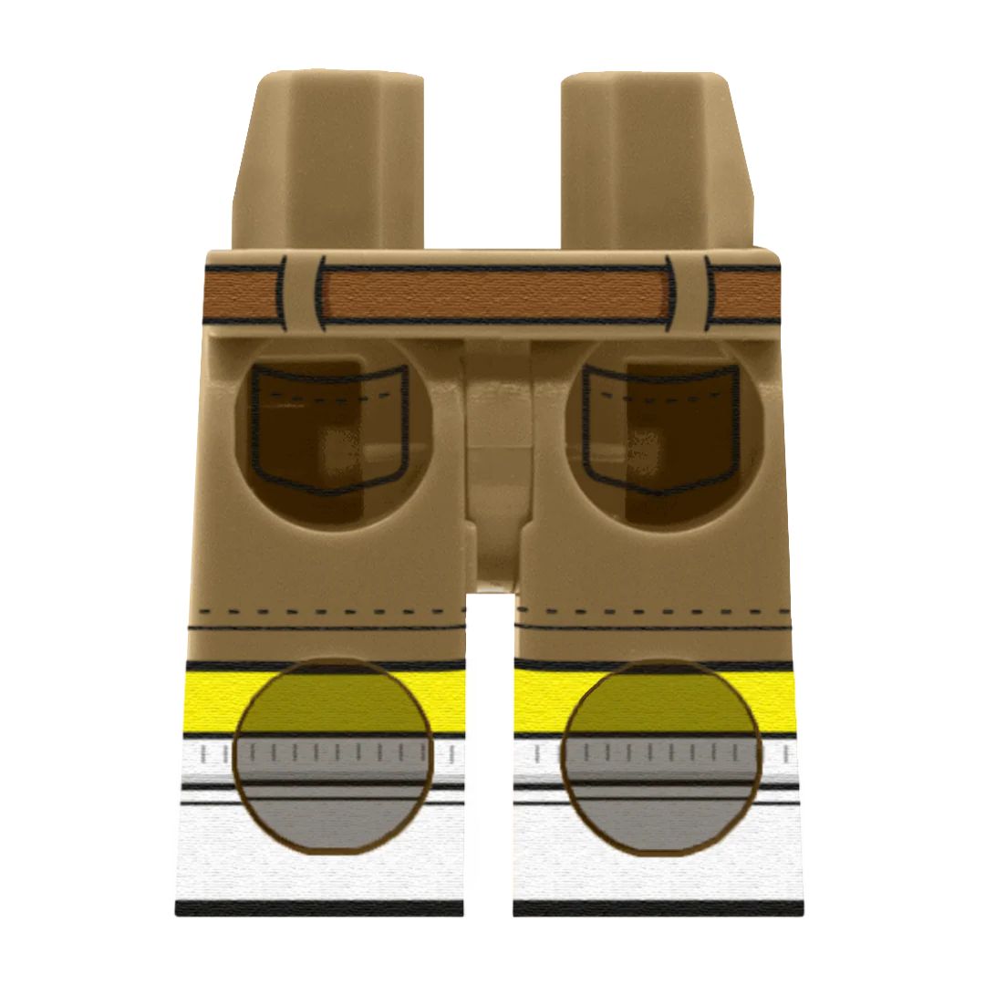 Dark Tan Chino Shorts With White Trainers – Custom Printed Legs - Image 6