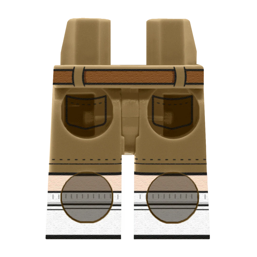 Dark Tan Chino Shorts With White Trainers – Custom Printed Legs - Image 7