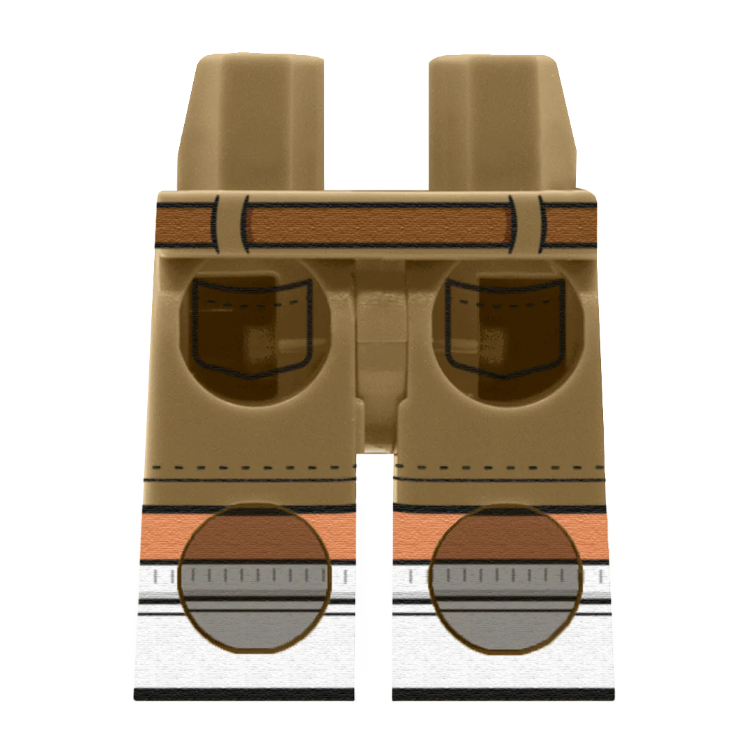 Dark Tan Chino Shorts With White Trainers – Custom Printed Legs - Image 8