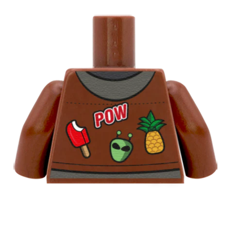 Denim Jacket with Patches - Custom Design Minifigure Torso - Image 39
