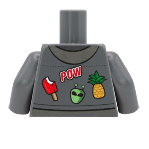 Denim Jacket with Patches - Custom Design Minifigure Torso - Image 42
