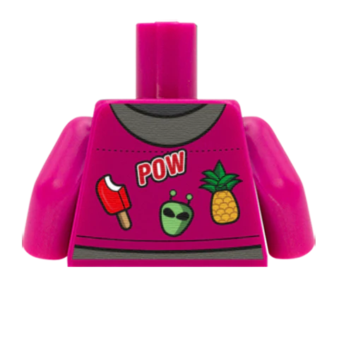 Denim Jacket with Patches - Custom Design Minifigure Torso - Image 43