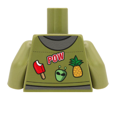 Denim Jacket with Patches - Custom Design Minifigure Torso - Image 47