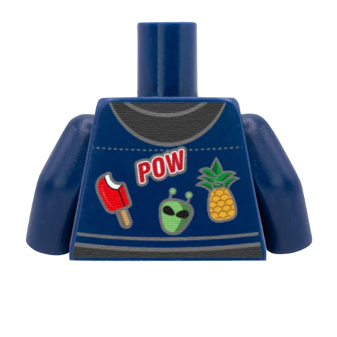 Denim Jacket with Patches - Custom Design Minifigure Torso - Image 52