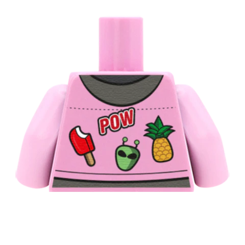 Denim Jacket with Patches - Custom Design Minifigure Torso - Image 54