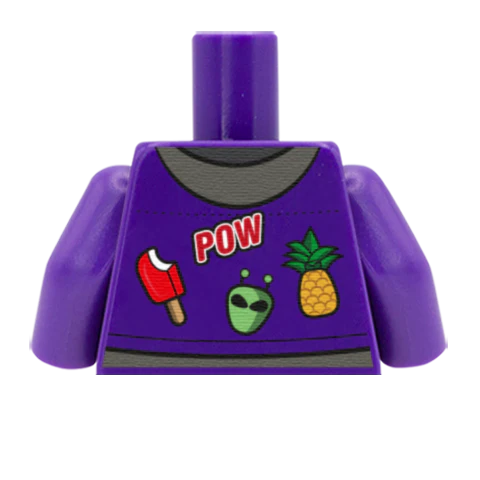 Denim Jacket with Patches - Custom Design Minifigure Torso - Image 56