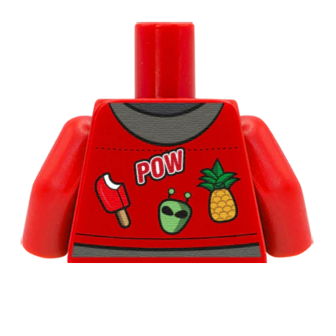 Denim Jacket with Patches - Custom Design Minifigure Torso - Image 57