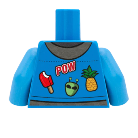 Denim Jacket with Patches - Custom Design Minifigure Torso - Image 60