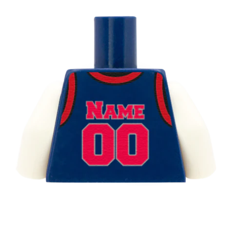 Detroit Pistons (East Conference) - Custom Design Minifigure Torso - Image 7
