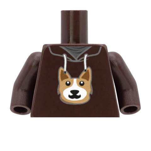 Dog Hoodie - Custom Printed Minifigure Torso