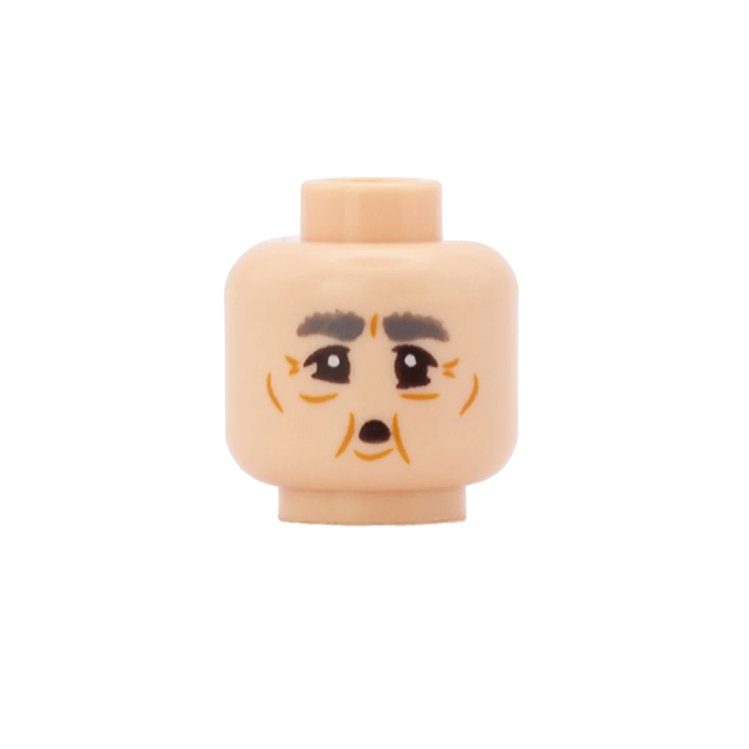 Elderly Smile / Surprised (Light Flesh) - LEGO Minifigure Head - Image 2