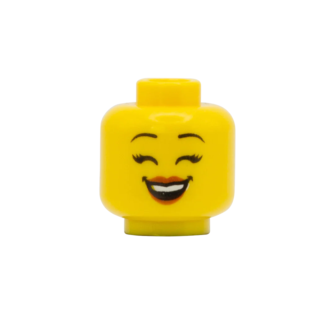 Big Grin / Eyes Closed Happy - LEGO Minifigure Head - Image 2