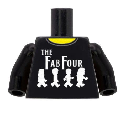 Fab Four Graphic T-Shirt - Custom Design Minifigure Torso
