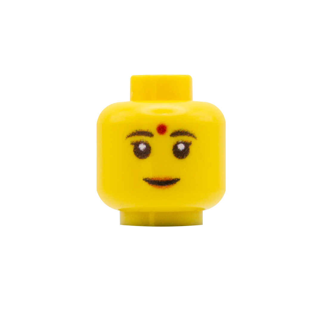 Bindi, Lipstick Smile - Custom Printed Minifigure Head - Image 2
