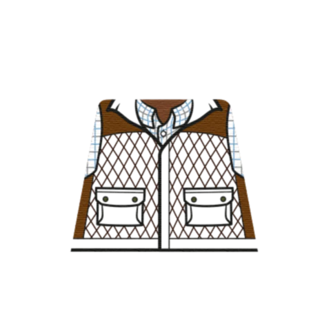 Brown Farmer Gilet - Custom Design Minifigure Torso - Image 6
