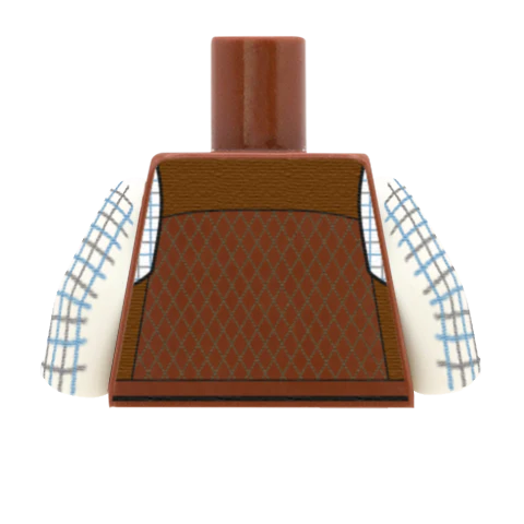 Brown Farmer Gilet - Custom Design Minifigure Torso - Image 7