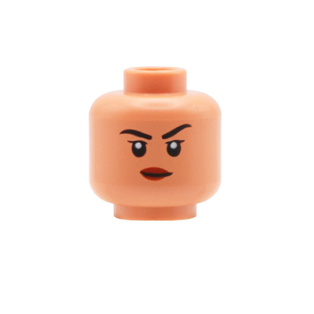 Lipstick Open Smirk / Closed Smirk (Nougat) - LEGO Minifigure Head - Image 2