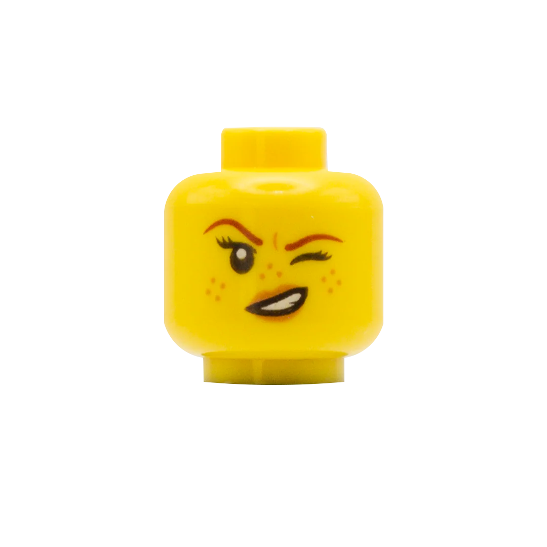 Freckles Smile / Wink - LEGO Minifigure Head - Image 2