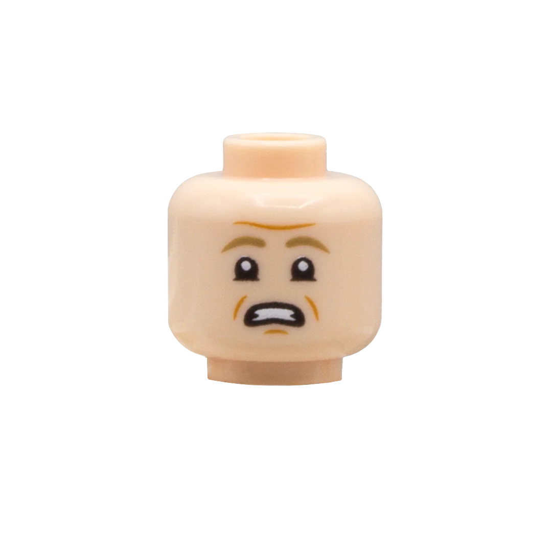 Frown Line Confident / Awkward - LEGO Minifigure Head - Image 2