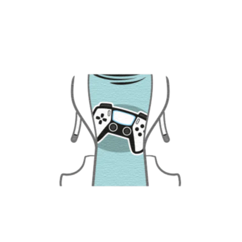 Game Controller Tee Under Hoodie - Custom Design Minifigure Torso - Image 31