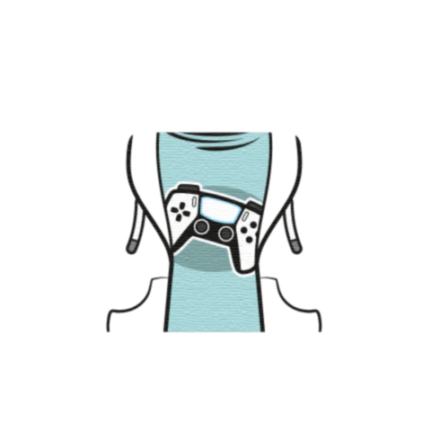 Game Controller Tee Under Hoodie - Custom Design Minifigure Torso - Image 32
