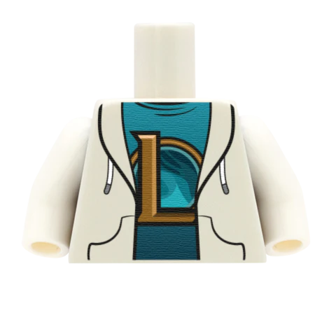 Gaming Tee Under Hoodie (Arcane) - Custom Design Minifigure Torso