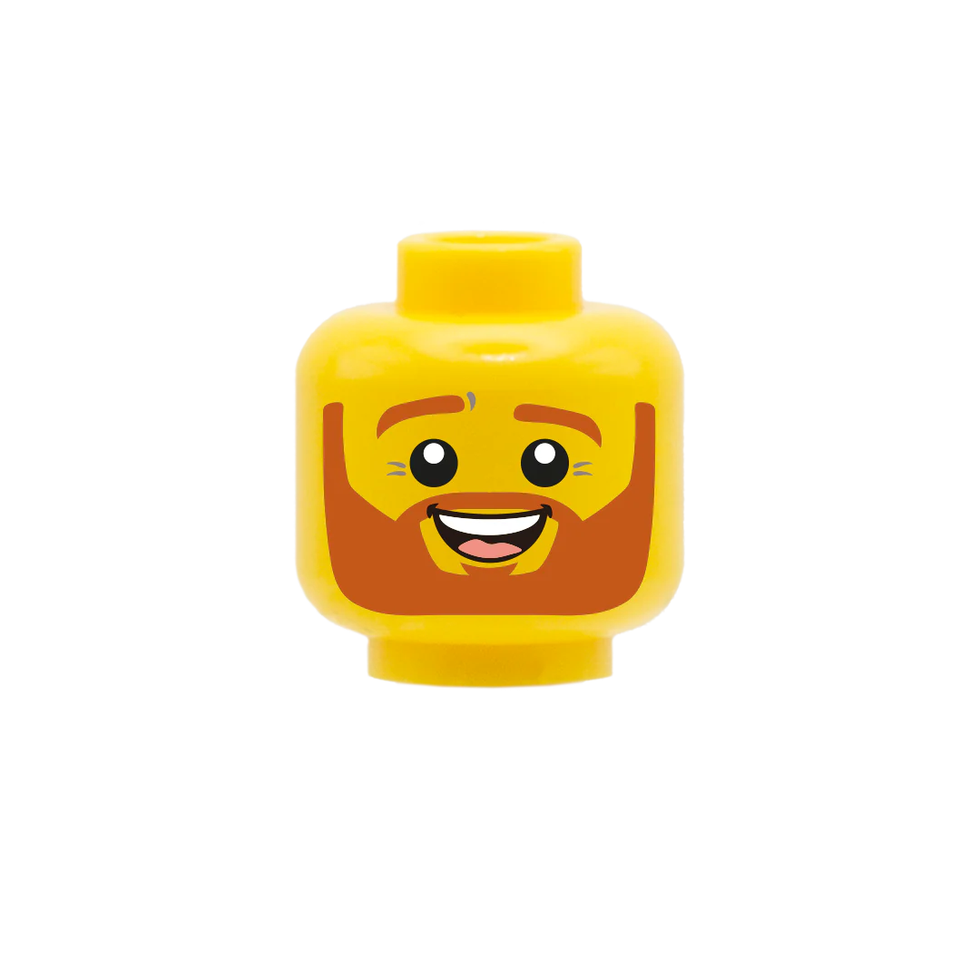 Ginger Beard Cute Smile - Custom Printed Minifigure Head - Image 2