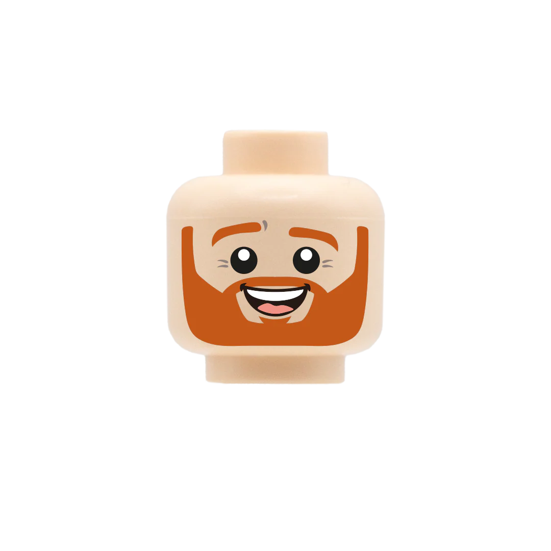 Ginger Beard Cute Smile - Custom Printed Minifigure Head - Image 3
