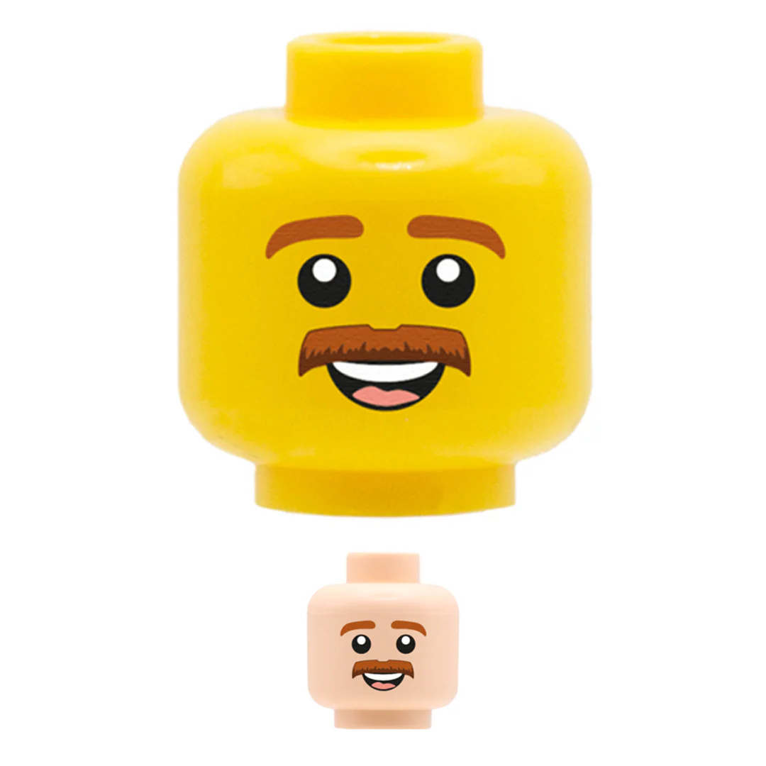 Ginger Moustache Open Smile - LEGO Minifigure Head