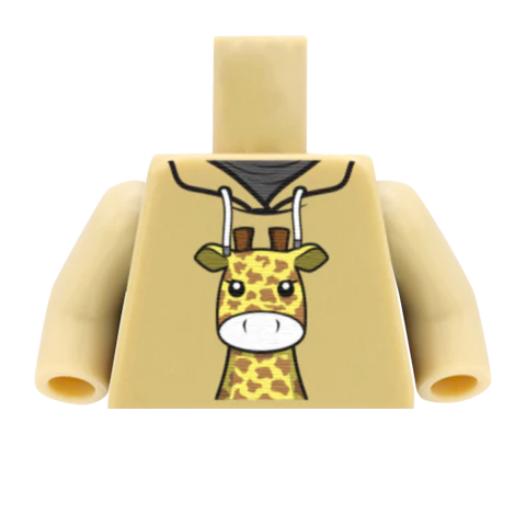 Giraffe Hoodie - Custom Printed Minifigure Torso