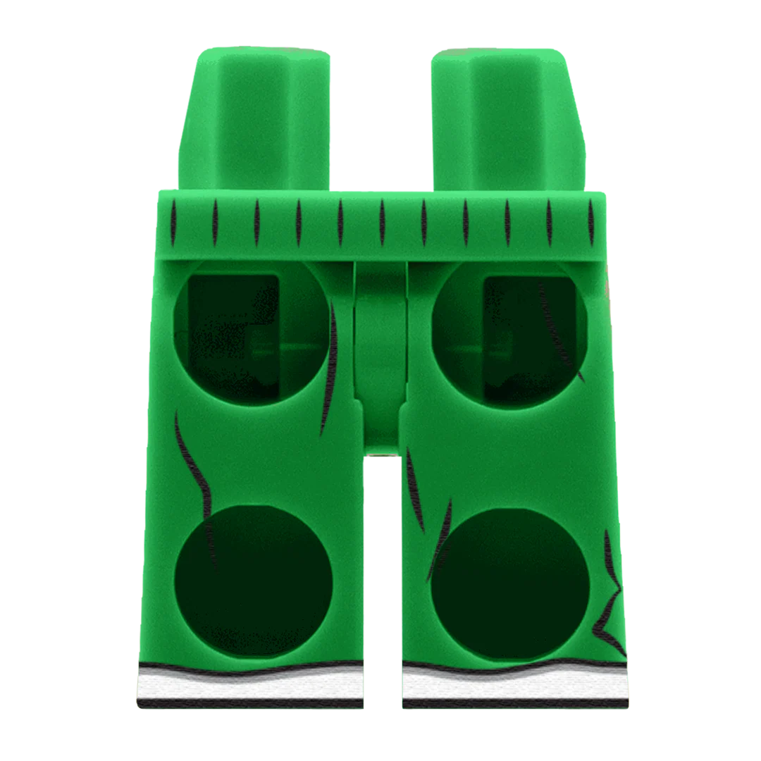Green Joggers With Popper Sides - Custom Printed Minifigure Legs - Image 2