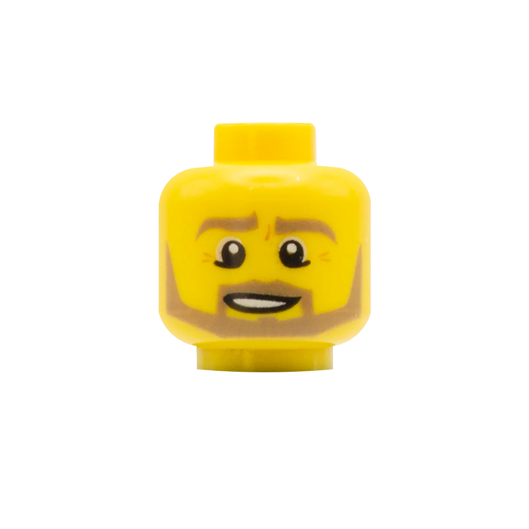 Dark Blonde Beard Smile - LEGO Minifigure Head