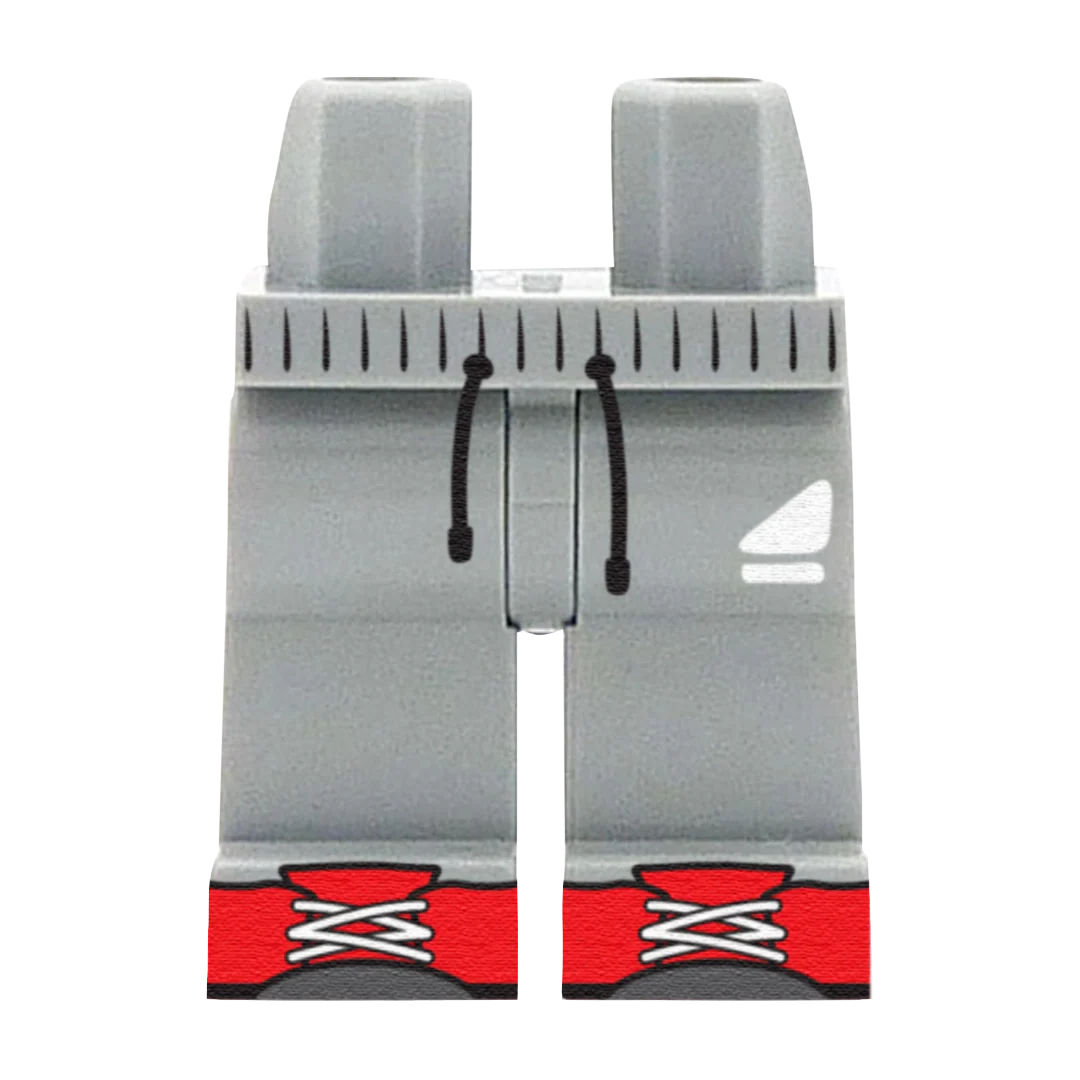 Light Grey Tracksuit Bottoms - Custom Printed Minifigure Legs